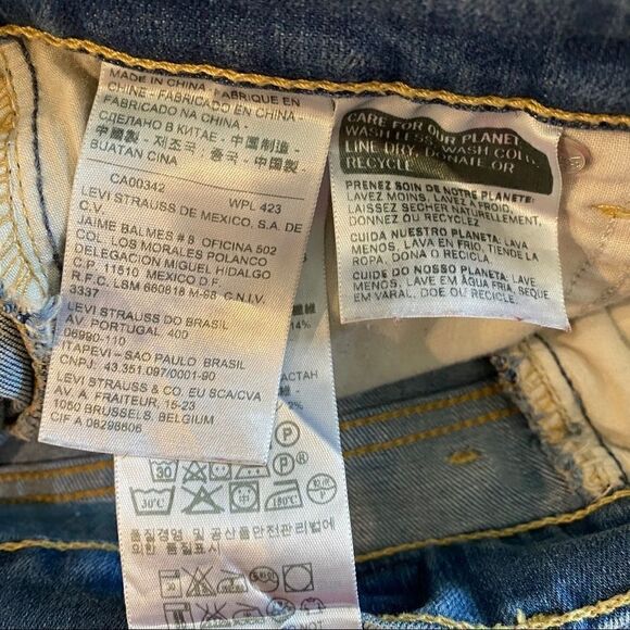 Levi’s 512 Sz 6S Blue Denim Straight Leg Perfectly Slimming Jeans - Picture 7 of 9